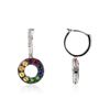 Image 2 : 14KT White Gold 1.31 ctw Multi Gemstone and Diamond Earrings