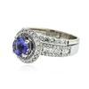 Image 2 : 14KT White Gold 0.78 ctw Tanzanite and Diamond Ring