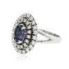 Image 2 : 14KT White Gold 1.78 ctw Tanzanite and Diamond Ring