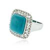 Image 2 : 14KT White Gold 7.27 ctw Turquoise Ring