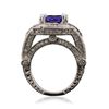 Image 3 : 14KT White Gold 5.24 ctw Tanzanite and Diamond Ring