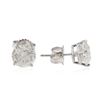 Image 2 : 14KT White Gold 3.70 ctw Diamond Stud Earrings