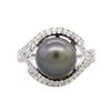 Image 1 : 14KT White Gold 0.53 ctw Diamond and Pearl Ring
