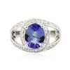 Image 1 : 14KT White Gold 2.37 ctw Tanzanite and Diamond Ring