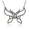 Image 2 : 14KT White Gold 1.59 ctw Diamond Butterfly Necklace