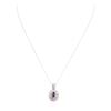 Image 1 : 14KT White Gold 0.80 ctw Sapphire and Diamond Pendant With Chain