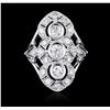 Image 1 : 14KT White Gold 1.08 ctw Diamond Ring