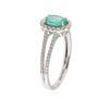 Image 3 : 14KT White Gold 0.63 ctw Emerald and Diamond Ring