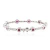 Image 1 : 14KT White Gold 1.40 ctw Ruby and Diamond Bracelet