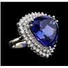 Image 2 : 14KT White Gold GIA Certified 28.96 ctw Tanzanite and Diamond Ring