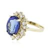 Image 2 : 14KT Yellow Gold 5.44 ctw Tanzanite and Diamond Ring