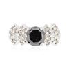 Image 1 : 14KT White Gold 1.60 ctw Black Diamond Ring