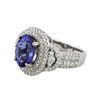 Image 2 : 14KT White Gold 3.95 ctw Tanzanite and Diamond Ring