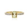Image 1 : 14KT Yellow Gold 0.79 ctw Green Tourmaline and Diamond Ring