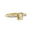 Image 2 : 14KT Yellow Gold 0.79 ctw Green Tourmaline and Diamond Ring