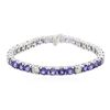 Image 1 : 14KT White Gold 14.28 ctw Tanzanite and Diamond Bracelet