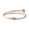 Image 2 : 14KT Rose Gold 3.18 ctw Tanzanite and Diamond Bangle Bracelet