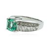 Image 2 : 18KT White Gold 1.94 ctw Emerald and Diamond Ring