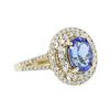 Image 2 : 14KT Yellow Gold 2.47 ctw Tanzanite and Diamond Ring