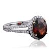 Image 2 : 14KT White Gold 2.37 ctw Garnet and Diamond Ring