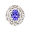 Image 1 : 14KT White Gold 5.56 ctw Tanzanite and Diamond Ring