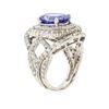 Image 3 : 14KT White Gold 5.56 ctw Tanzanite and Diamond Ring