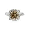 Image 1 : 18KT White Gold GIA Certified 2.92 ctw Fancy Brown Diamond Ring