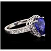 Image 2 : 14KT White Gold 3.14 ctw Tanzanite and Diamond Ring