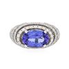 Image 1 : 14KT White Gold 3.11 ctw Tanzanite and Diamond Ring