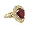 Image 2 : 14KT Yellow Gold 4.29 ctw Ruby and Diamond Ring