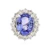 Image 1 : 14KT White Gold 6.93 ctw Tanzanite and Diamond Ring