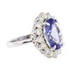 Image 2 : 14KT White Gold 6.93 ctw Tanzanite and Diamond Ring