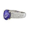 Image 2 : 14KT White Gold 2.79 ctw Tanzanite and Diamond Ring