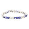 Image 1 : 14KT White Gold 10.50 ctw Tanzanite and Diamond Bracelet