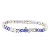 Image 2 : 14KT White Gold 10.50 ctw Tanzanite and Diamond Bracelet