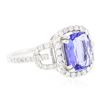 Image 2 : 14KT White Gold 2.04 ctw Tanzanite and Diamond Ring