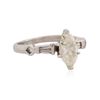 Image 2 : Platinum 1.40 ctw Marquise Cut Diamond Ring