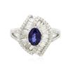 Image 1 : 14KT White Gold 1.01 ctw Sapphire and Diamond Ring