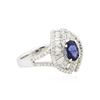 Image 2 : 14KT White Gold 1.01 ctw Sapphire and Diamond Ring