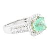 Image 2 : 14KT Two-Tone Gold 2.74 ctw Emerald and Diamond Ring