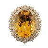 Image 1 : 14KT Yellow Gold 16.95 ctw Citrine and Diamond Ring