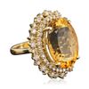 Image 2 : 14KT Yellow Gold 16.95 ctw Citrine and Diamond Ring