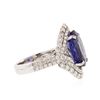 Image 3 : 18KT White Gold 7.65 ctw Tanzanite and Diamond Ring