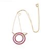 Image 1 : 10KT Yellow Gold 2.43 ctw Ruby and Diamond Pendant With Chain