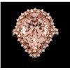 Image 1 : 14KT Rose Gold 10.76 ctw Morganite and Diamond Ring