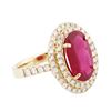 Image 2 : 14KT Yellow Gold 3.26 ctw Ruby and Diamond Ring