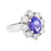 Image 2 : 14KT White Gold 2.70 ctw Tanzanite and Diamond Ring