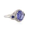 Image 2 : 14KT White Gold 4.08 ctw Tanzanite, Sapphire & Diamond Ring