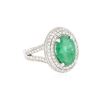 Image 2 : 14KT White Gold 3.84 ctw Emerald and Diamond Ring