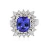 Image 1 : 14KT White Gold 4.33 ctw Tanzanite and Diamond Ring